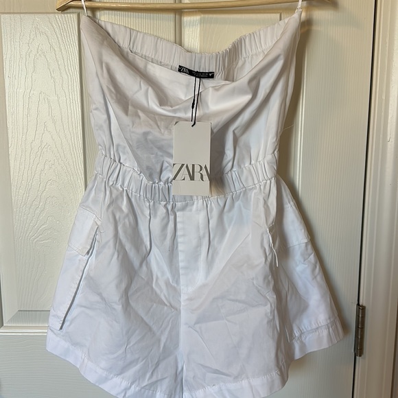Zara GABARDINE SHORT JUMPSUIT - Picture 4 of 5